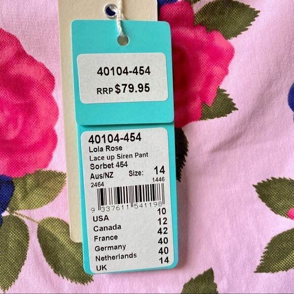 SEAFOLLY LOLA ROSE HIGH WAISTED LACE UP SIREN SWIM PANT 14 SORBET NWT - Picture 7 of 13